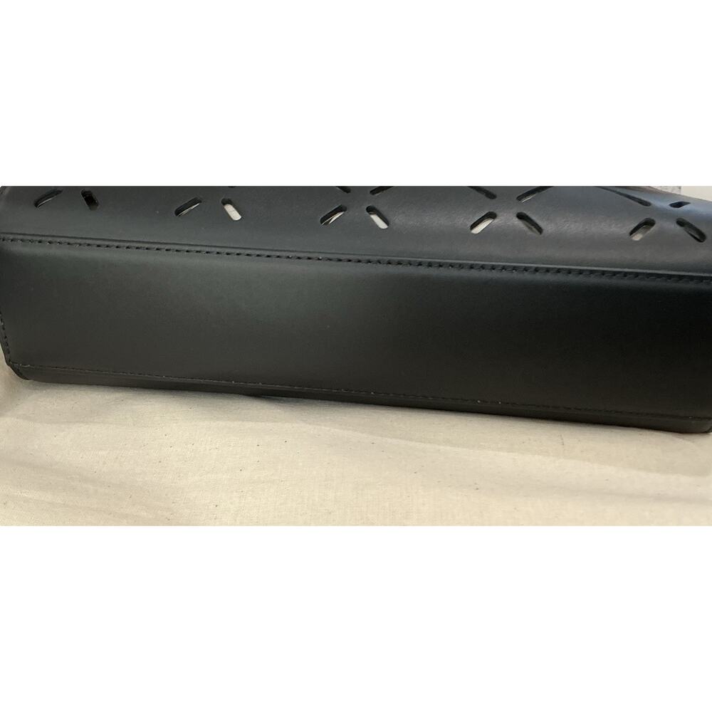 🆕Tory Burch Fleming Diamond Perforated Convertible Shoulder Black Matte Bag NWT - Picture 11 of 16